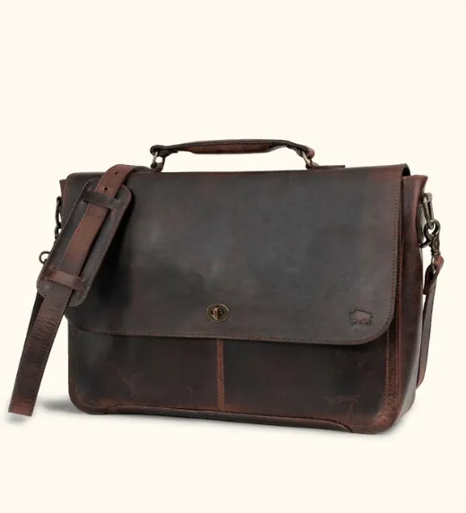 Roosevelt Full Grain Leather Laptop Messenger Bag
